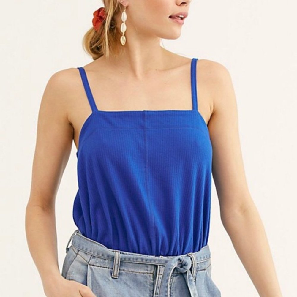 Free People Marissa Bodysuit in Blue NWT